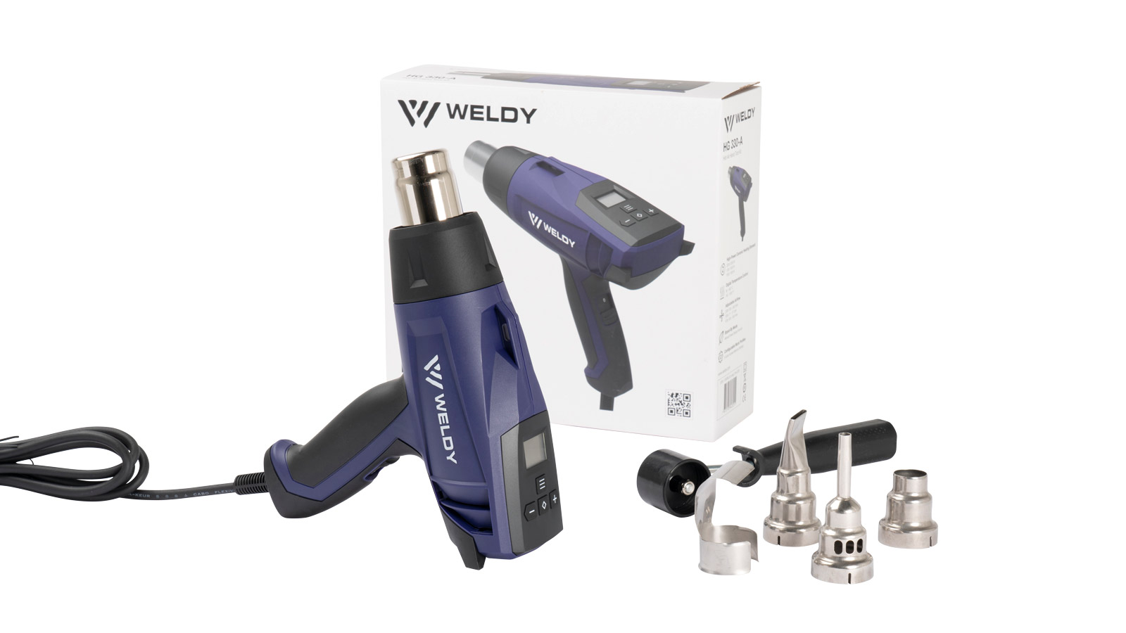 Weldy HG 330-A, 230V/2300W UK-plug, kit (4 nozz /rollerr)